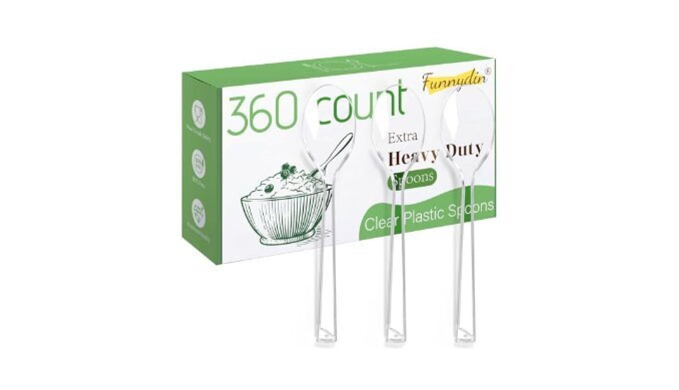 360 Count Heavy Duty Plastic Spoons - 6.96 Inch Disposable Silverware
