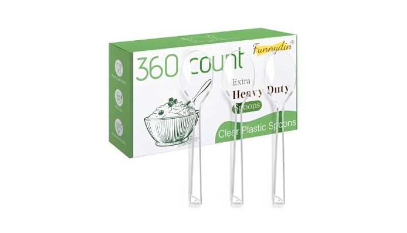 360 Count Heavy Duty Plastic Spoons - 6.96 Inch Disposable Silverware