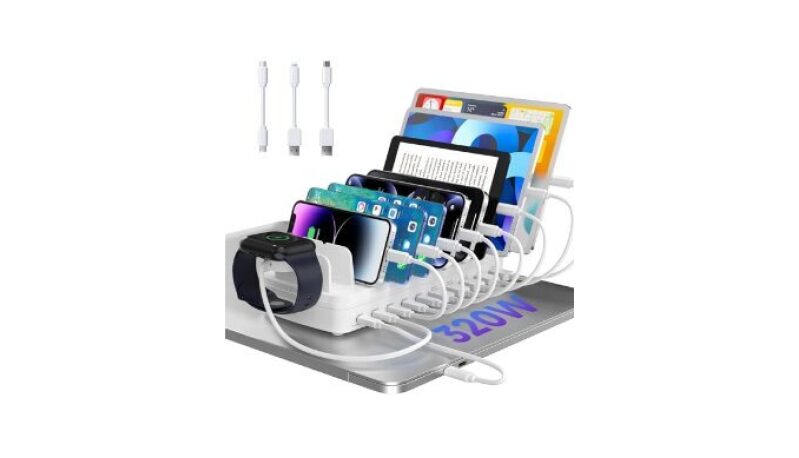 Efficient 10-Port Charging Station for Multiple Devices