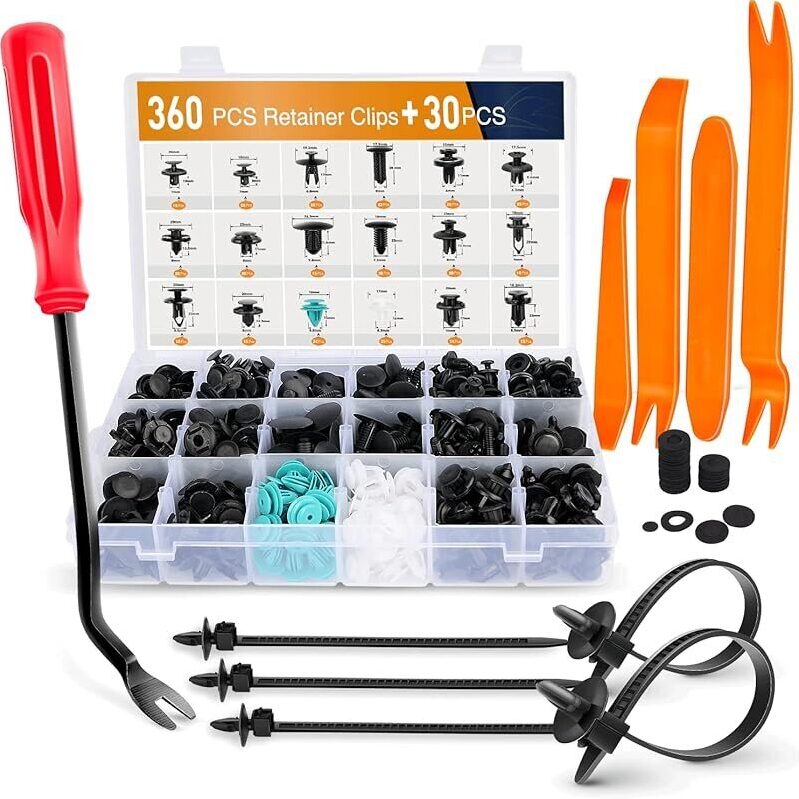 360-Count GOOACC GRC-34 Push Bumper Fastener Rivet Clips