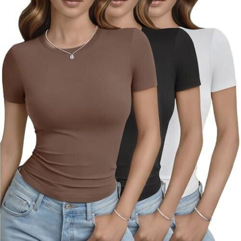 Essential Women's 3-Piece Short-Sleeve T-Shirt Set - 51% Discounted