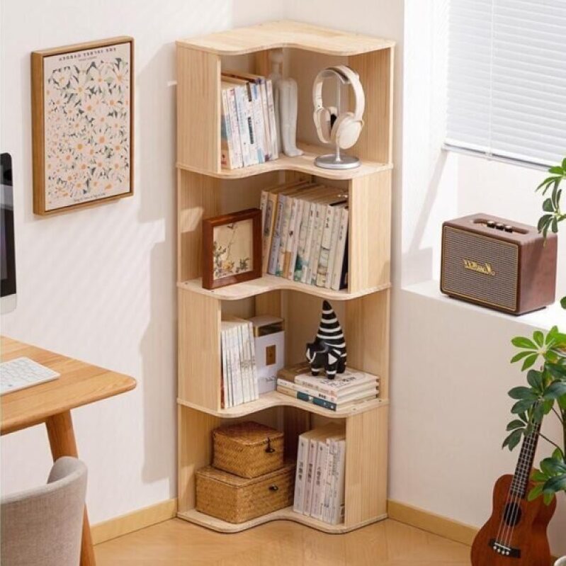 L-Shaped Wooden Bookshelf with 30% Discount
