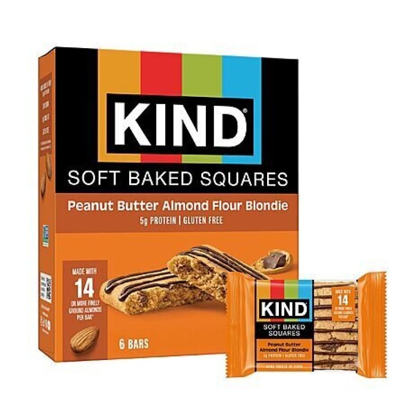 KIND Soft Baked Squares Peanut Butter Almond Flour Blondie Snack Bars - Great Deal