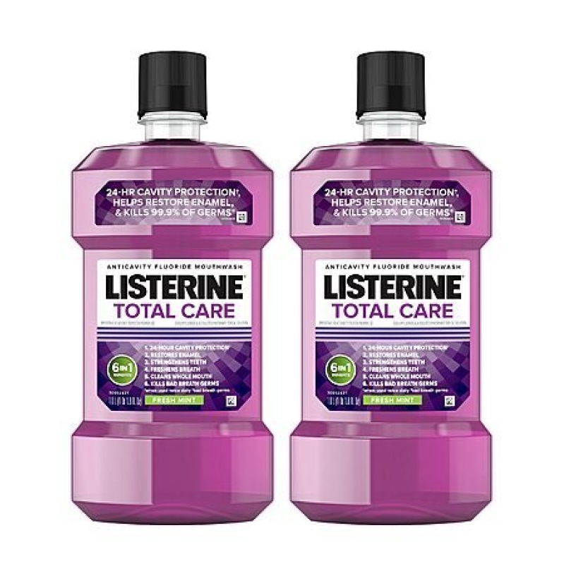 2-Pack Listerine Total Care Anticavity Fluoride Mouthwash - Fresh Mint