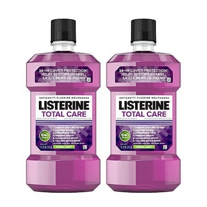 2-Pack Listerine Total Care Anticavity Fluoride Mouthwash - Fresh Mint