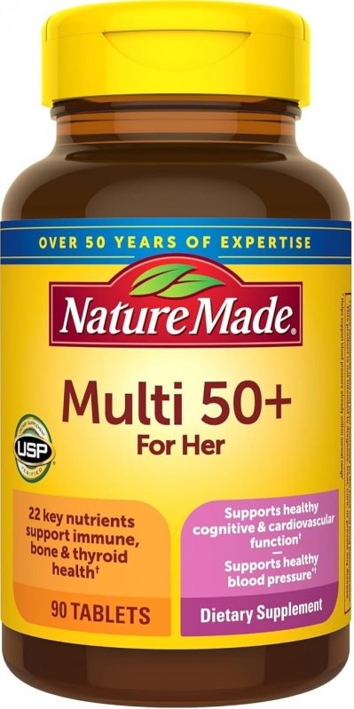 Nature Made Multivitamin For Women 50+ No Iron - 90 Tablets