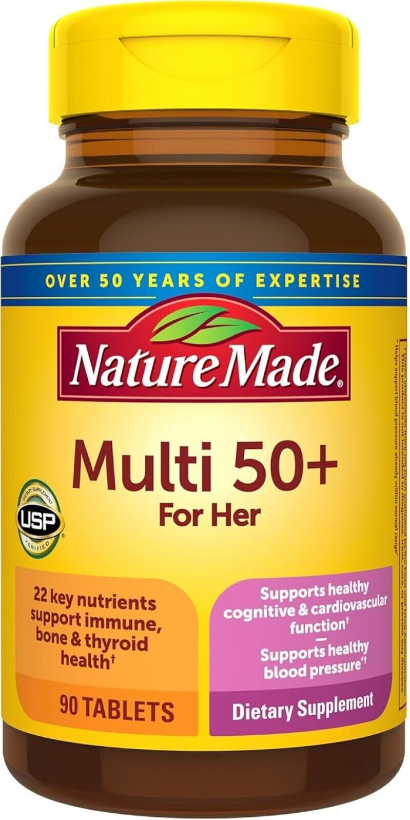Nature Made Multivitamin For Women 50+ No Iron - 90 Tablets