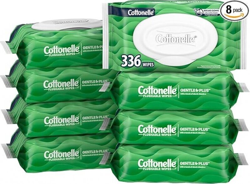 Cottonelle GentlePlus Flushable Wet Wipes - 8 Packs, 336 Wipes