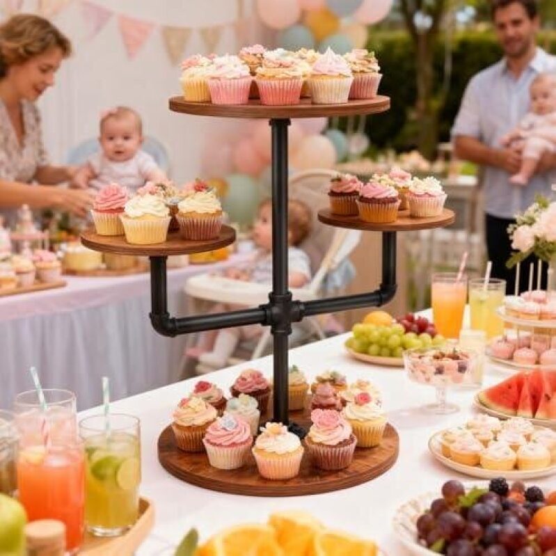 Elevate Your Party with Our 3-Tier Wooden Cake Stand - 50% OFF