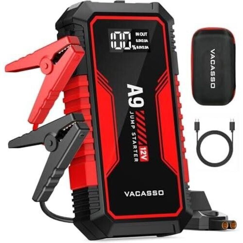 High-Performance VACASSO Car Jump Starter with 4000A Peak Current, 62% OFF