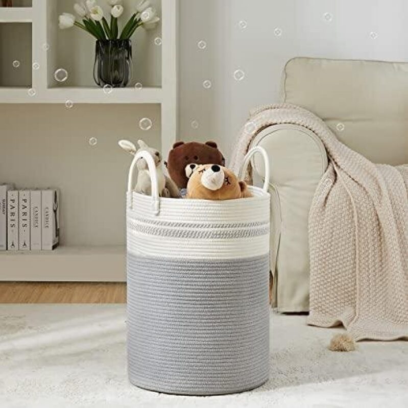 YOUDENOVA Woven Rope Laundry Hamper Basket with Handles - 50% OFF