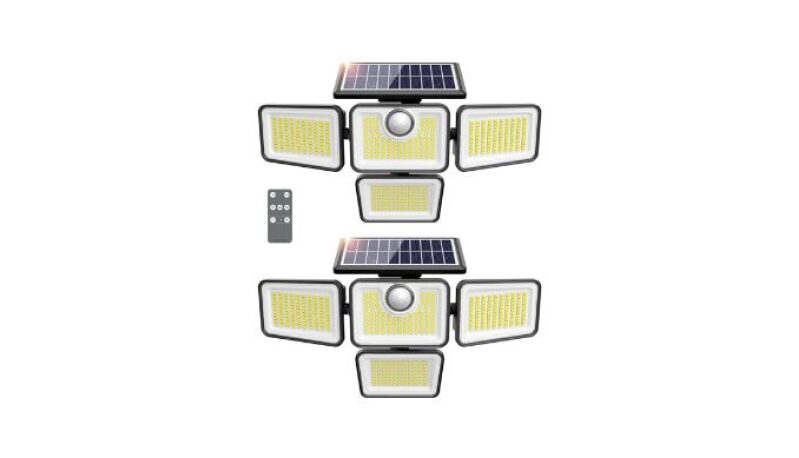 Solar-Powered Outdoor Security Lights with Motion Sensor - 4500LM Brightness