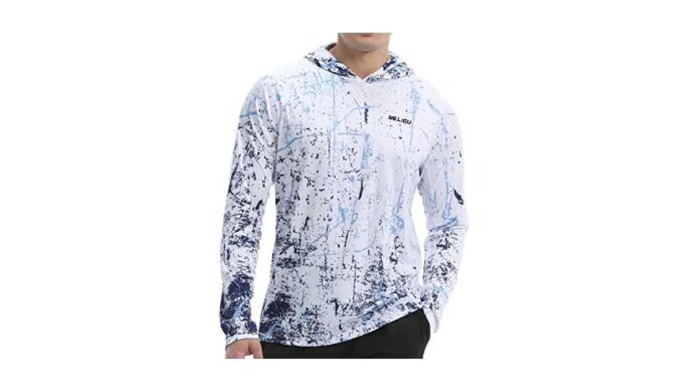 Men's UPF 50+ Sun Protection Hoodie Shirt - Lightweight UV Protection Outdoor Shirt