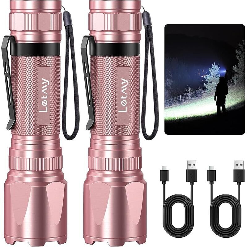Brighten Your Nights with Letmy 2-Pack 2000 Lumens Rechargeable Flashlights