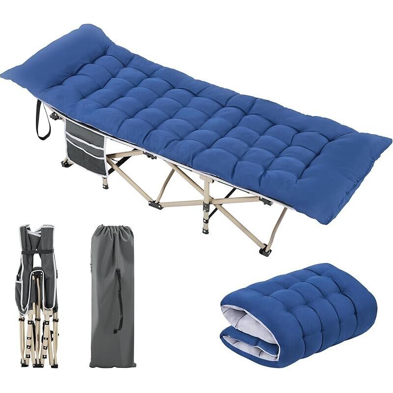 Yaheetech Folding Camping Cot - Portable Outdoor Bed with Thick Soft Mat