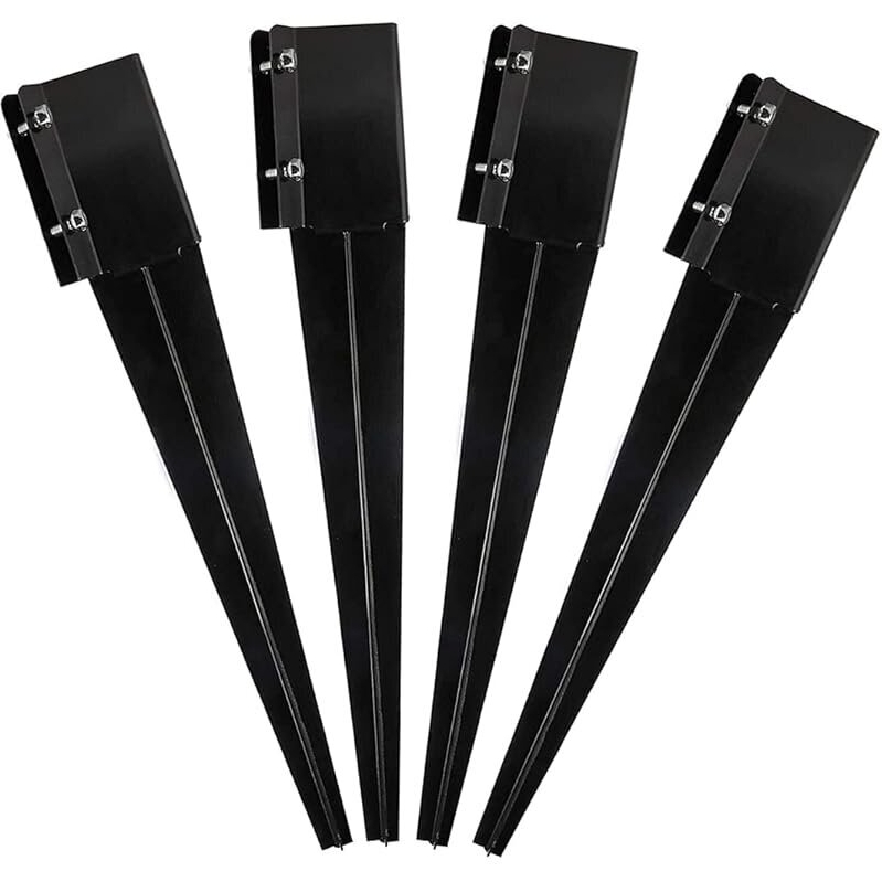 4-Pack Heavy Duty Fence Post Anchor Metal Ground Spike