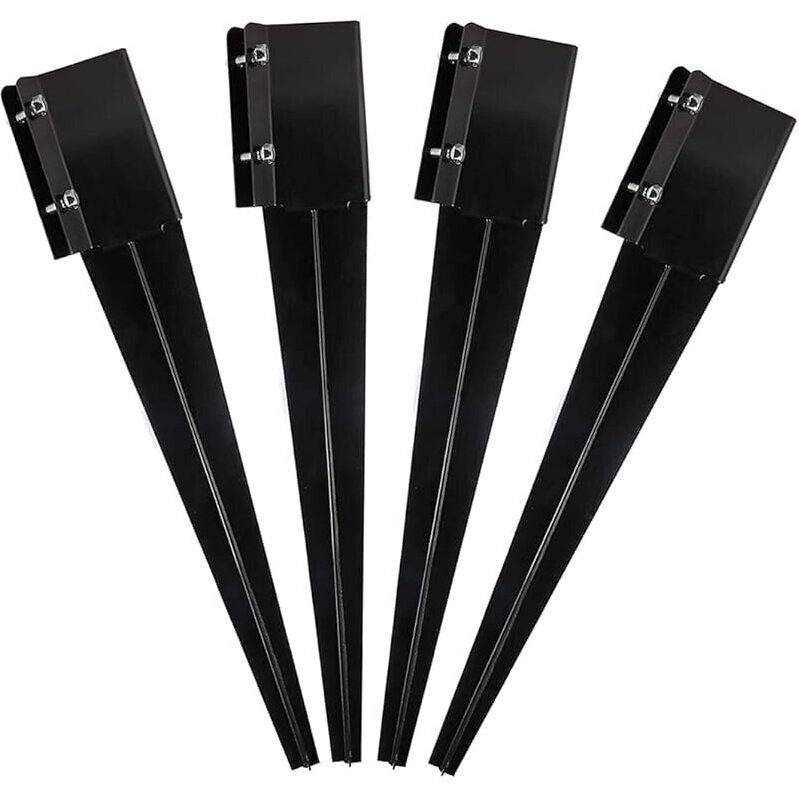 4-Pack Heavy Duty Fence Post Anchor Metal Ground Spike