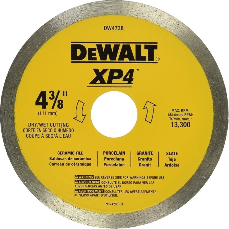 DEWALT 4-3/8-Inch Tile Blade for Wet/Dry Cutting - High Performance