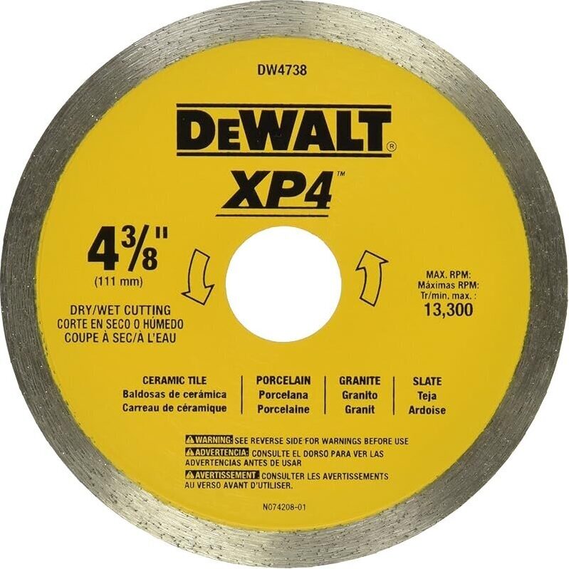 DEWALT 4-3/8-Inch Tile Blade for Wet/Dry Cutting - High Performance