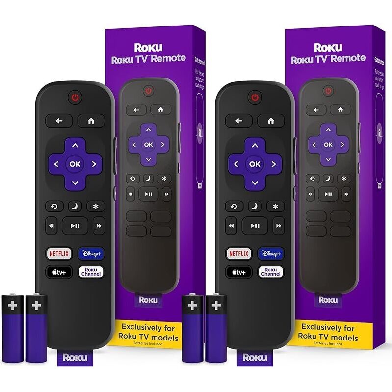Official 2pk Roku TV Remote Control RCC1R - Seamless Streaming