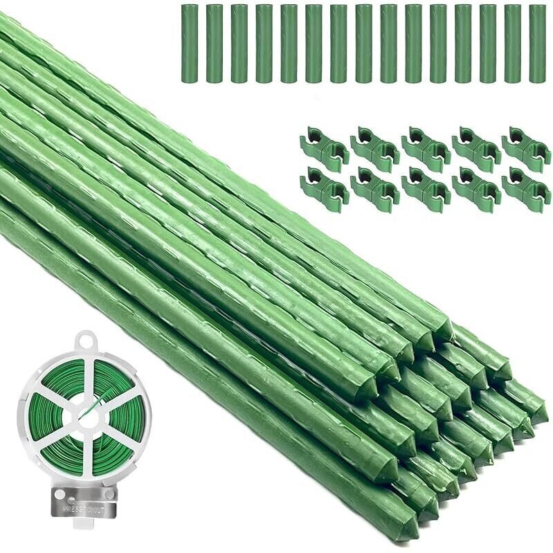 16-inch Garden Stakes Kit, 20 Sets - Durable, UV-Resistant Plant Supports