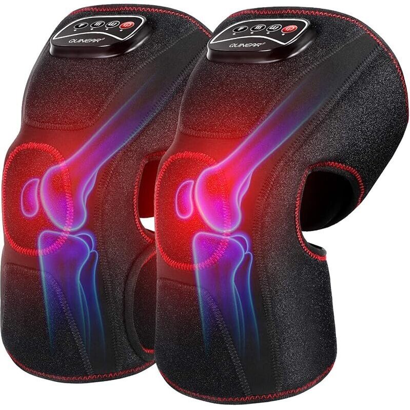 Powerful QUINEAR Knee Massager for Pain Relief - Dual Airbags with Heat