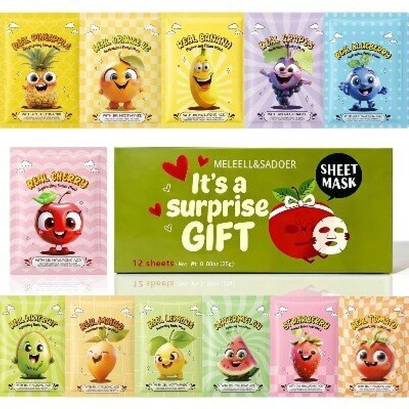 Meleell Fruit Sheet Masks - 12-Pack Variety