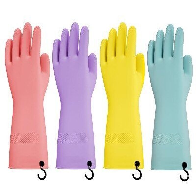 AUSDOWN Thickened Rubber Cleaning Gloves - 4 Pairs