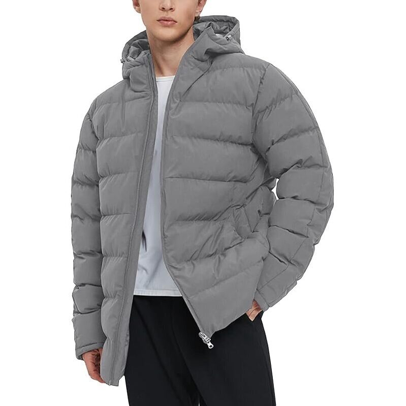 Flygo Men's Insulated Winter Waterproof Hooded Puffer Jacket - Ultimate Winter Warmth