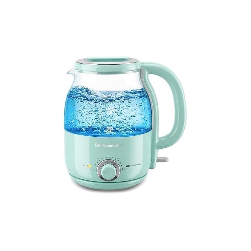 Elite Gourmet 1.2L Electric Glass Kettle - Fast Boil and Stylish Design