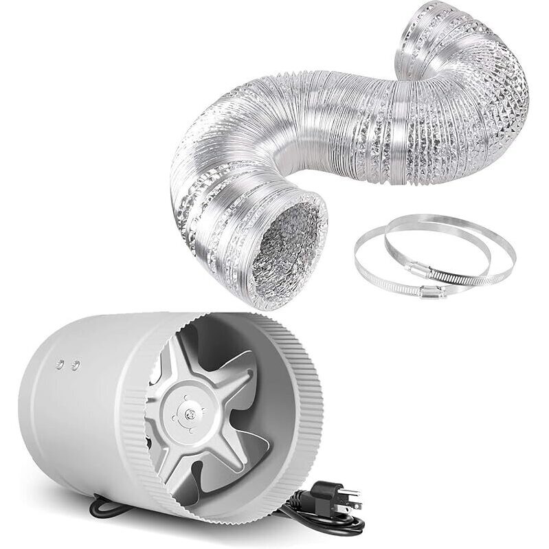 iPower 6 Inch Inline Booster Fan with 16 Feet Vent Hose