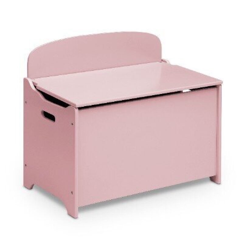 Pink Wooden Toy Storage Box - Ideal for Playtime and Organization