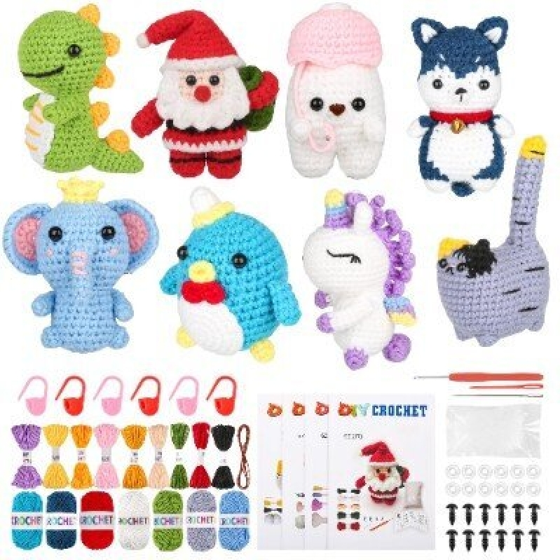 8-Piece Animal Crochet Hook DIY Kit - Perfect for Crafting Enthusiasts