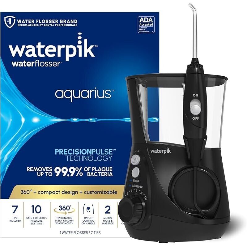 Waterpik Aquarius Water Flosser: 10 Settings, 7 Tips, ADA Approved