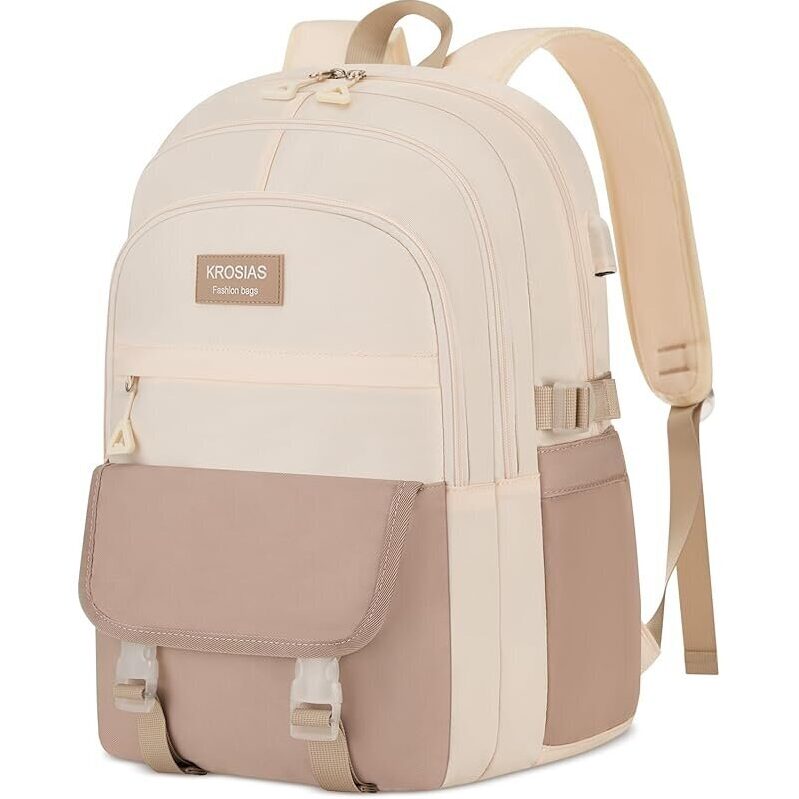 KROSIAS 15.6-inch Laptop School Backpack - Practical and Stylish for Women