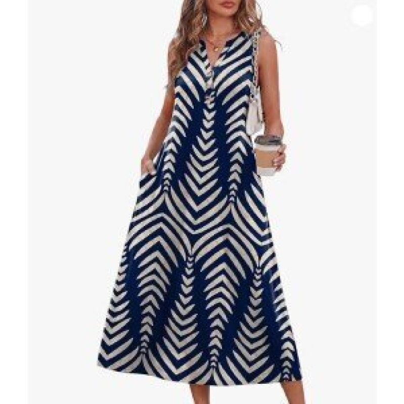 Elegant Sleeveless Button Midi Dress - Summer Fashion
