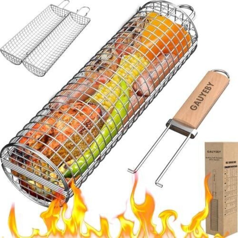 54% OFF Stainless Steel BBQ Grill Basket - Ideal for BBQ Lovers