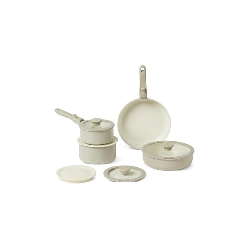 Amazon Basics 11-Piece Ceramic Non-Stick Pots and Pans Set - Maximize Your Kitchen Efficiency