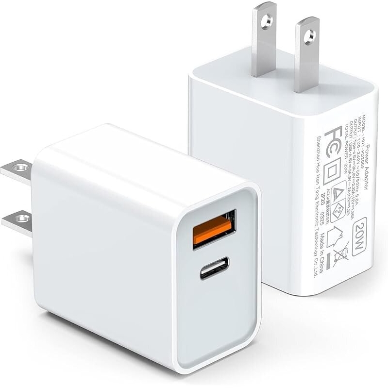 2-Pack LCGENS USB C Wall Charger Block 20W - Efficient Dual Charging Solution