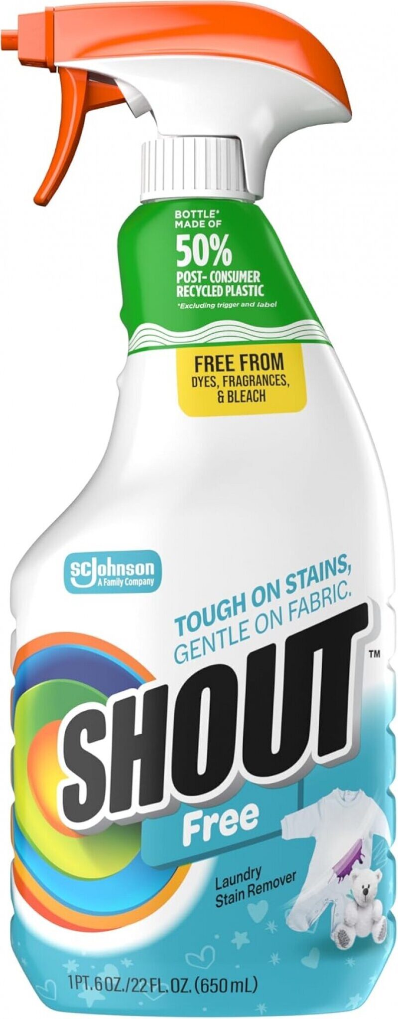Shout Free Laundry Stain Remover Spray - Active Enzyme Formula