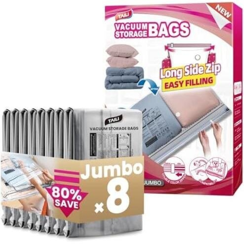 8-Piece Vacuum Storage Bags with 46% Off - Save Space Efficiently