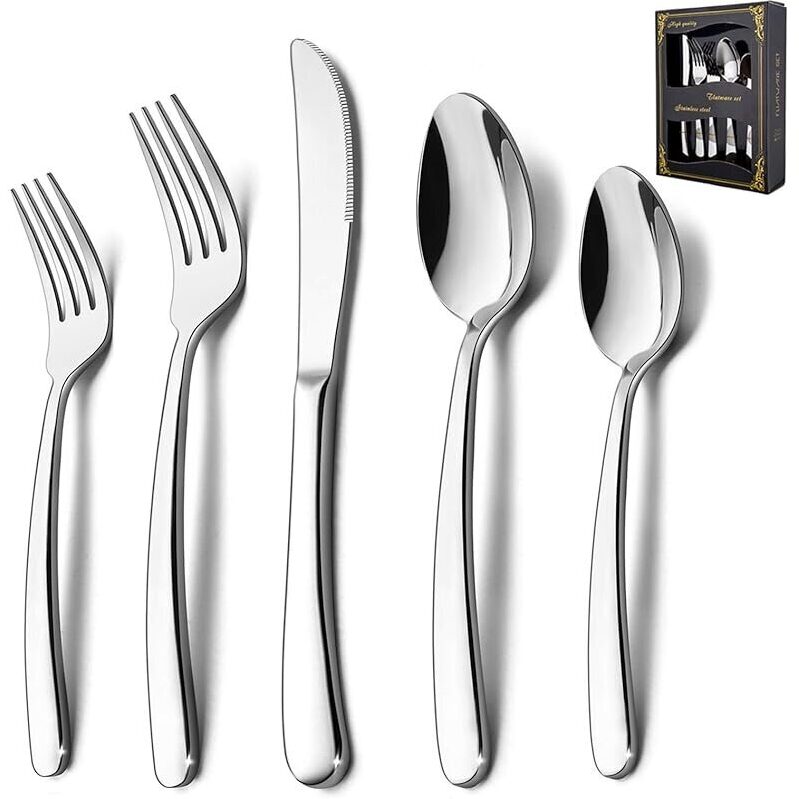 HaWare 40-Piece Heavy Duty Silverware Set - Perfect for Family Dining