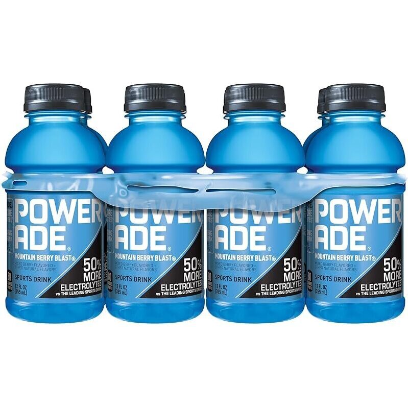 8-Pack Powerade Sports Drink Mountain Berry Blast 12oz - Hydrate & Replenish