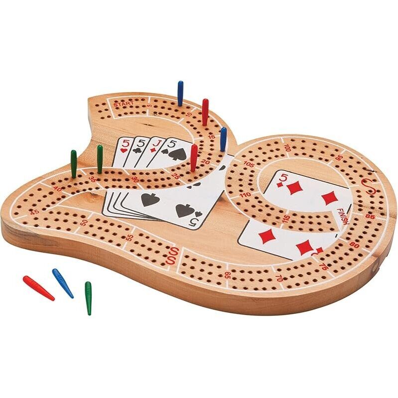 Mainstreet Classics Wooden 29-in Cribbage Board Game Set - Perfect for Family Fun