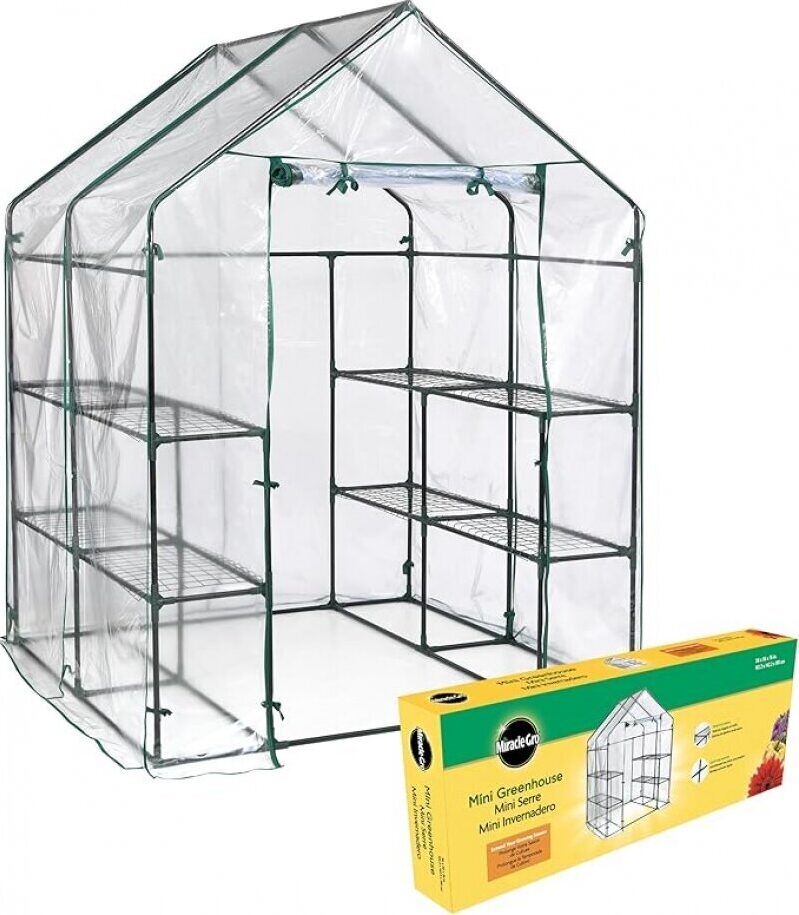 Miracle-GRO 4'8' x 4'8' x 6'5' Outdoor Mini Walk-in Greenhouse - Ideal for Balcony and Garden