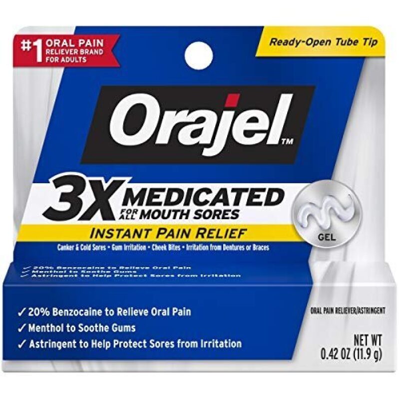 Orajel 3X Medicated Gel for Instant Pain Relief - 0.42 oz
