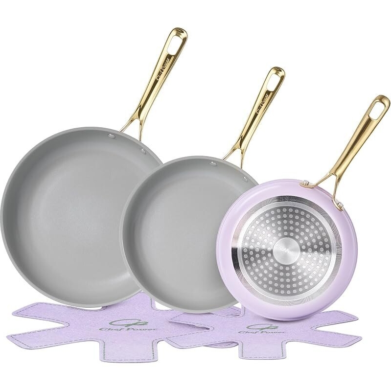 Chef Power 5-Piece Ceramic Frying Pan Set - Safe & Versatile Cooking