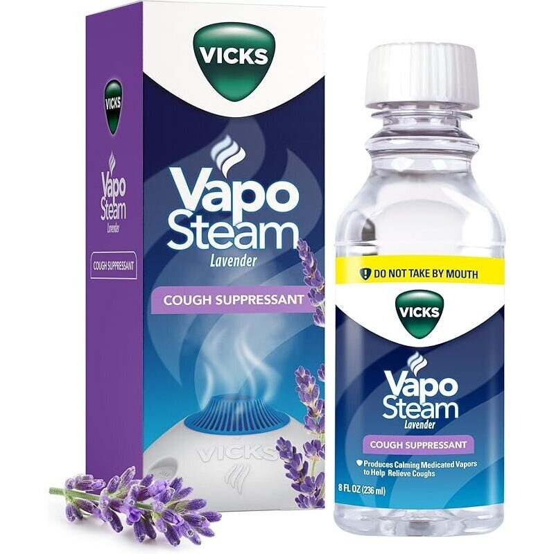 Vicks VapoSteam Medicated Liquid Camphor Cough Suppressant 8oz
