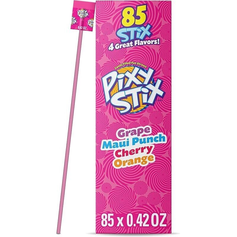 Pixy Stix Sweet and Tart Candy Powder - 85 Count