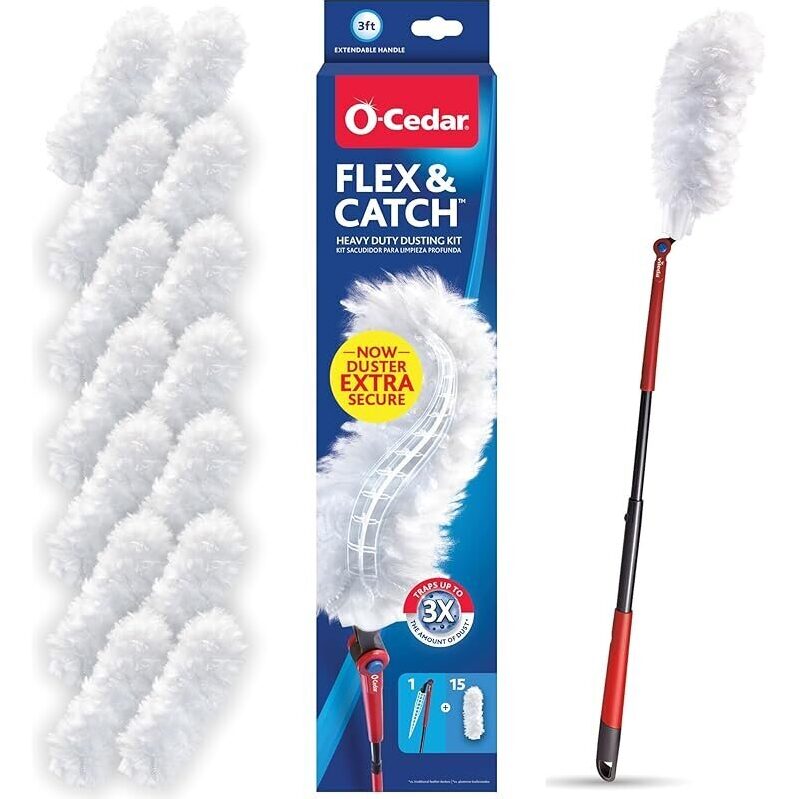 O-Cedar Flex & Catch Heavy Duty Dusting Kit - 15 Duster Refills